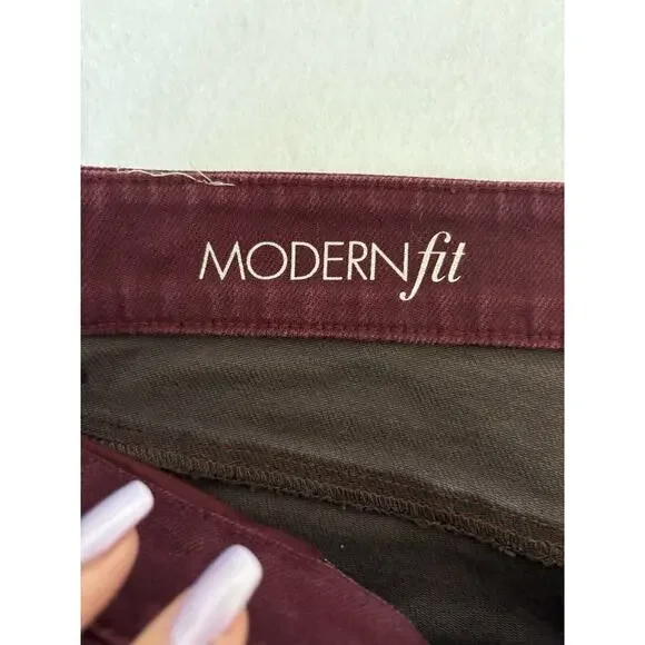 Ann Taylor Modern Fit Jeans Size 10 Purple & Black Straight Stretch Denim (b1) - Picture 7 of 7